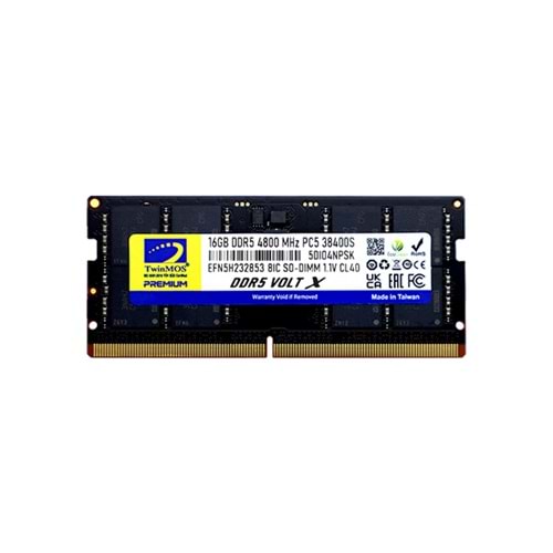 TwinMOS 16GB 4800MHz DDR5 CL40 SO-DIMM Ram (TMD516GB4800S40)