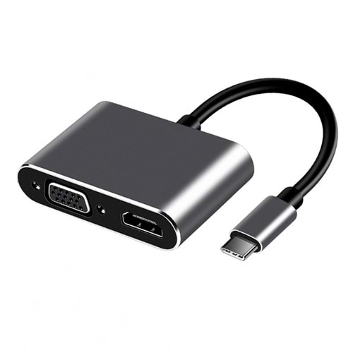 Frisby FA-7678C Type-C - HDMI+VGA 4Kx2K Ethernet Adaptör