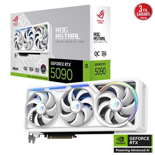 Asus ROG-ASTRAL-RTX5090-O32G-WHITE 32GB 512Bit GDDR7 DP/HDMI PCI 5.0 Ekran Kartı