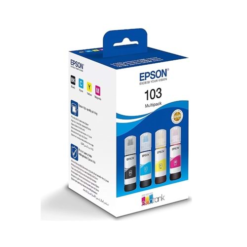 Epson 103 EcoTank 4 Renk Çoklu Paket (CMYK)