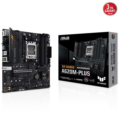 Asus TUF GAMING A620M-PLUS AMD A620 DDR5 USB3.2 DP/HDMI PCI4.0 AM5 Anakart
