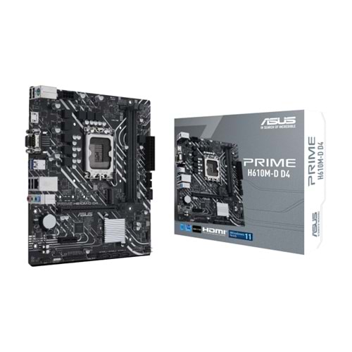 Asus PRIME H610M-D D4 B610 DDR4 M.2 HDMI/VGA PCI 4.0 1700p Anakart