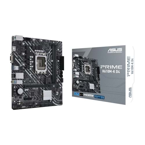 Asus PRIME H610M-K D4 B610 DDR4 M.2 HDMI/VGA PCI 4.0 1700p Anakart