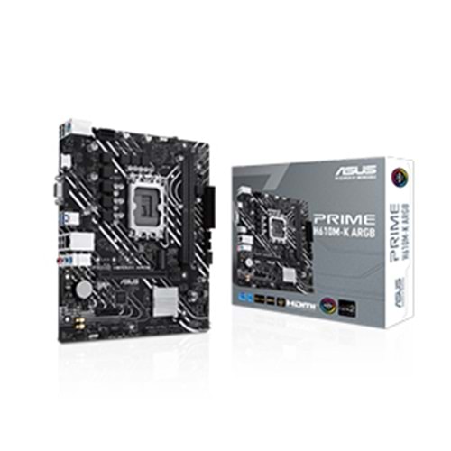 Asus PRIME H610M-K ARGB H610 DDR5 M2 USB3.2 HDMI/VGA PCI 4.0 1700p Anakart