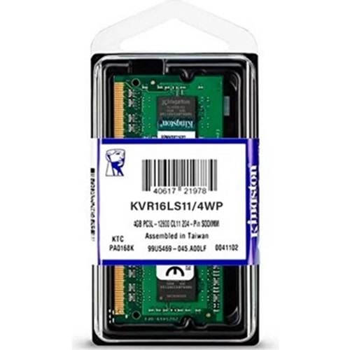 Kingston 4GB 1600MHz DDR3 SODIMM CL11 1.35V (KVR16LS11/4WP)