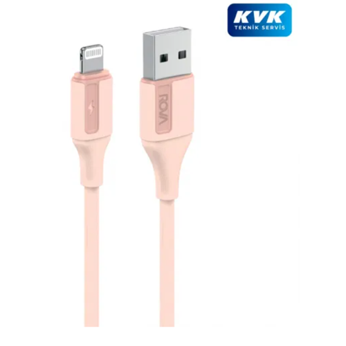 ROVA KB202P 1.2M USB TO İPHONE PEMBE HIZLI ŞARJ KABLOSU