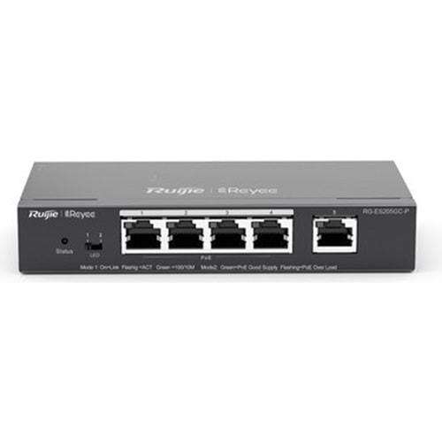 Ruijie Reyee RG-ES205GC 5 Port Gigabit L2 Cloud Fansız Yönetilebilir Managed Switch