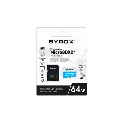 SYROX MC64 64 GB MICRO SD HAFIZA KARTI