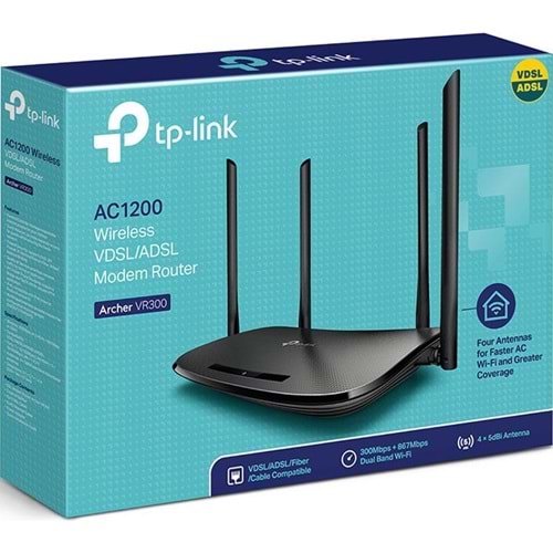 TP-LINK ARCHER VR300 AC 1200 MBPS WIRELESS FİBER/VDSL/ADSL MODEM ROUTER