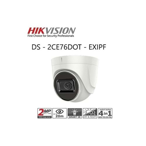 HİKVİSİON DS-2CE76DOT-EXLPF 1080P 2.8MM AKILLI HİBRİT IŞIK (20M) DOME KAMERA