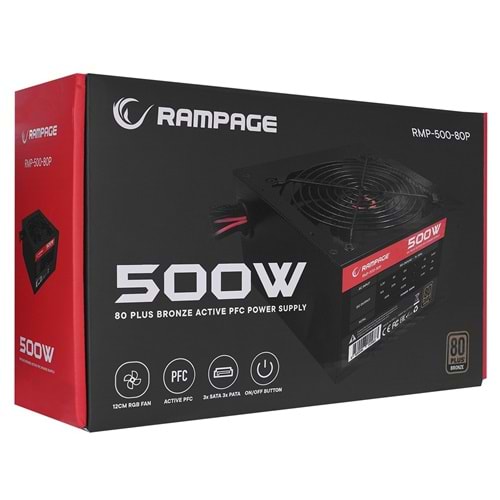 RAMPAGE RMP-500 500W 80 PLUS 12 CM POWER SUPLYY