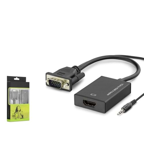 HADRON HDX7794 VGA TO HDMI ÇEVIRICI AUX KABLO