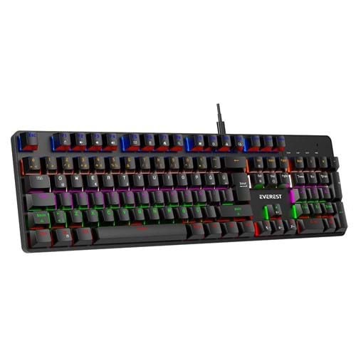 EVEREST KB-MK1 LUMOS SİYAH USB MEKANİK KLAVYE KLV BLUE SWİTCH