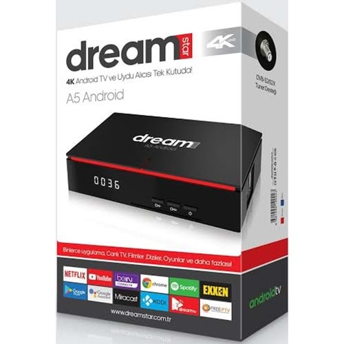 DREAMSTAR A5 PRO 2/16 RAM ANDROİD TV BOX UYDULU