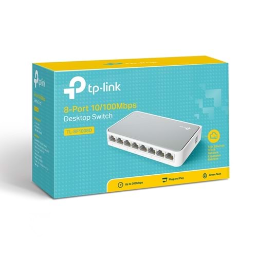 Tp-Link TL-SF1008D 8-Port 10/100 Mbps Desktop Switch (Plastik Kasa)