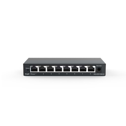 Ruijie Reyee RG-ES108GD 8 Port 10/100/1000Gigabit Tak Çalıştır Switch Metal Kasa