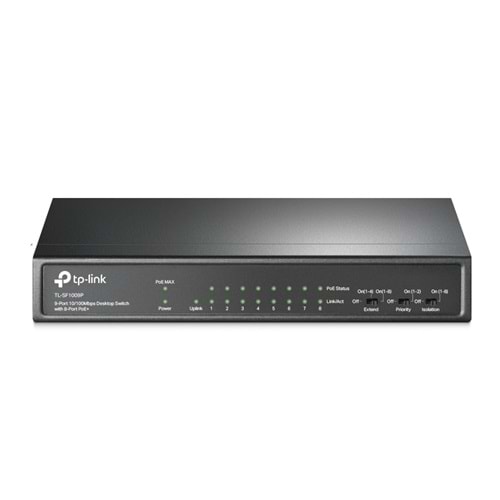 Tp-Link TL-SF1009P 9-Port 10/100 Mbps Desktop Switch with 8-Port PoE+ (65W)