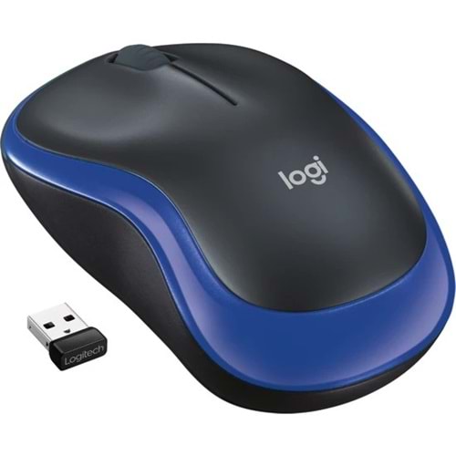 LOGITECH M185 KABLOSUZ OPTIK MAVİ SIYAH MOUSE