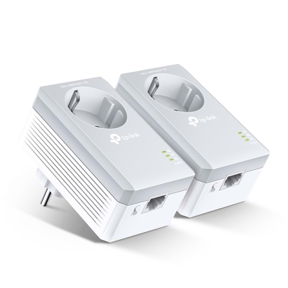 Tp-Link TL-PA4010P KIT AV600 Passthrough 600 Mbps Starter Kit (Powerline Adatör)