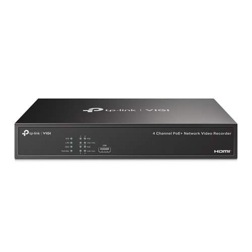 Vigi NVR1004H-4P 4 Kanal 1 Sata PoE+ NVR ( H265+, 53W )