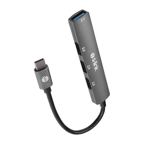 S-link SW-U324 3xUSB2.0, 1xUSB3.0 Type-C Metal USB Hub