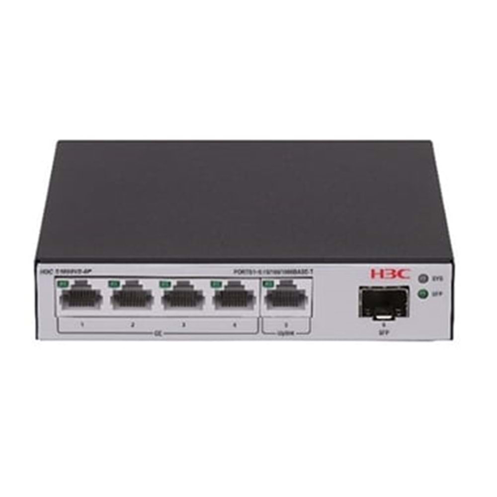H3C Aolynk LS-1600V2-6P-GL 5- Port Gigabit Ethernet Switch 1*100M/1G SFP Port