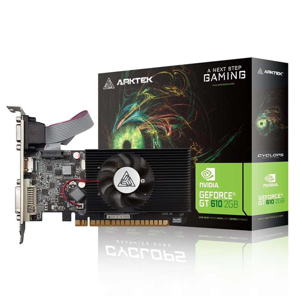 Arktek GT610 2GB 64Bit DDR3 HDMI/DVI/VGA PCI 2.0 Ekran Kartı