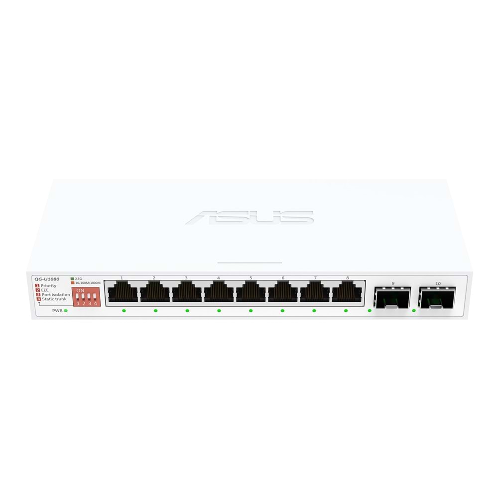 Asus QG-U1080 8-Port 2,5G 2x10G SFP+ Tak Çalıştır Yönetilemez Switch