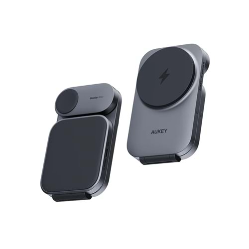 Aukey LC-MC312-GY MagFusion Z Qi2 15W Katlanabilir 3'ü 1 Arada Mıknatıslı Kablos