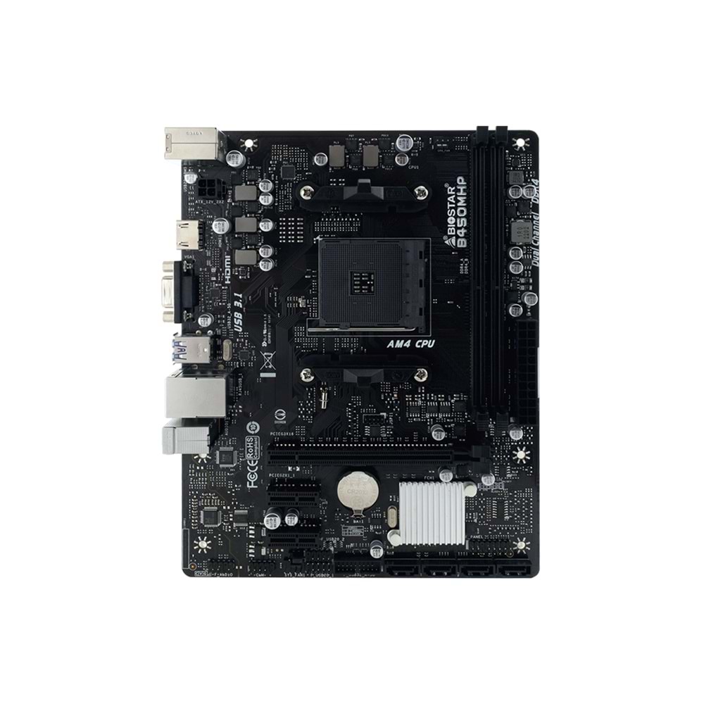 Biostar B450MHP AMD B450 DDR4 USB 3.2 HDMI/VGA PCI 3.0 AM4 Anakart