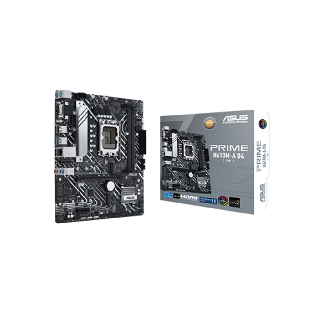 Asus PRIME H610M-A D4-CSM H610 DDDR4 M.2 USB 3.2 DP/HDMI PCI 4.0 1700p Anakart