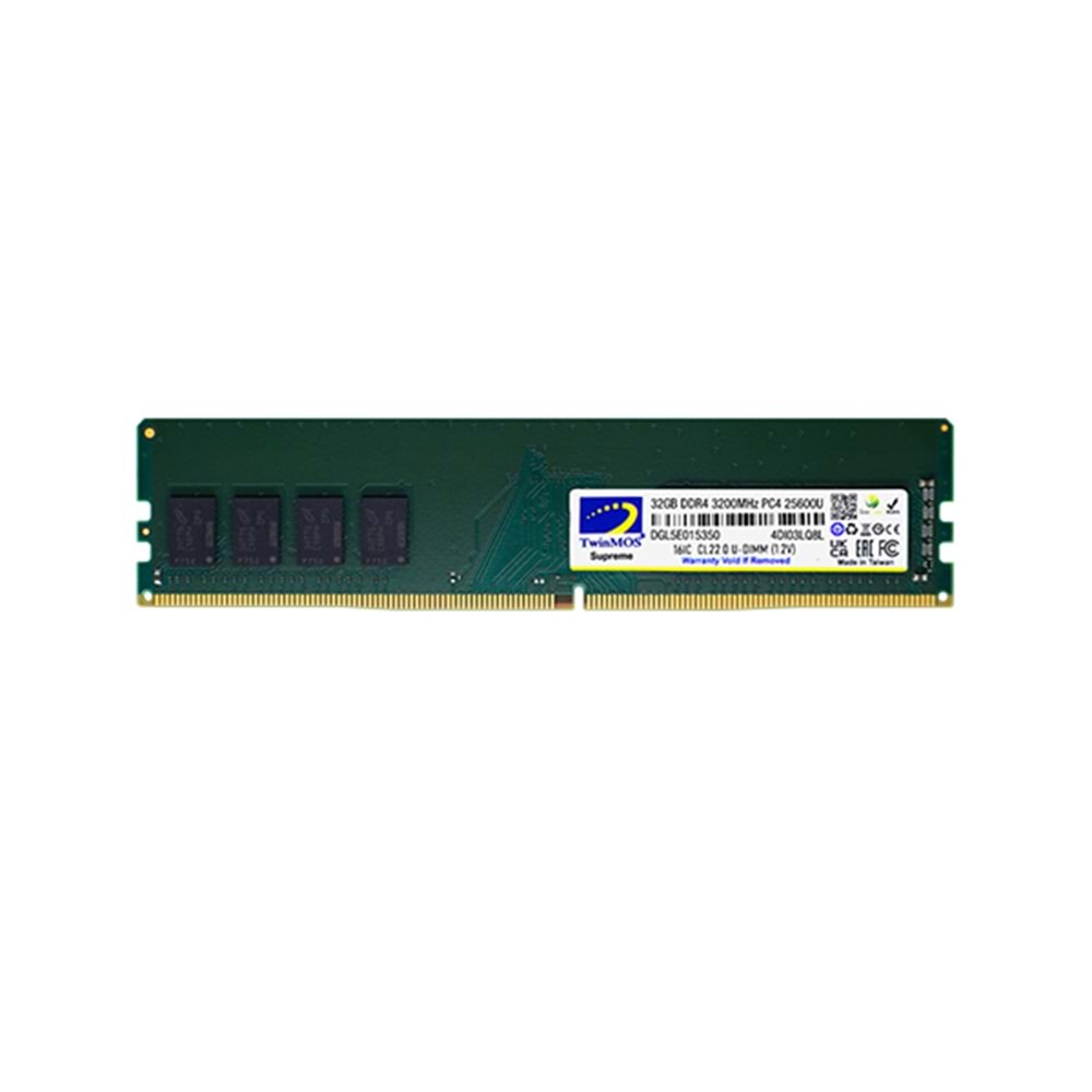 TwinMOS 32GB 3200MHz DDR4 U-DIMM CL22 Ram (MDD432GB3200DWO)