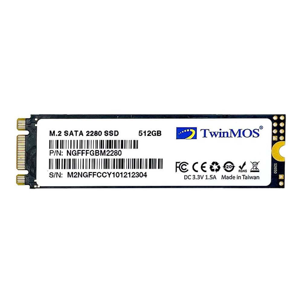 TwinMOS 512GB M.2 2280 SATA3 580-550MB/s (NGFFFGBM2280)