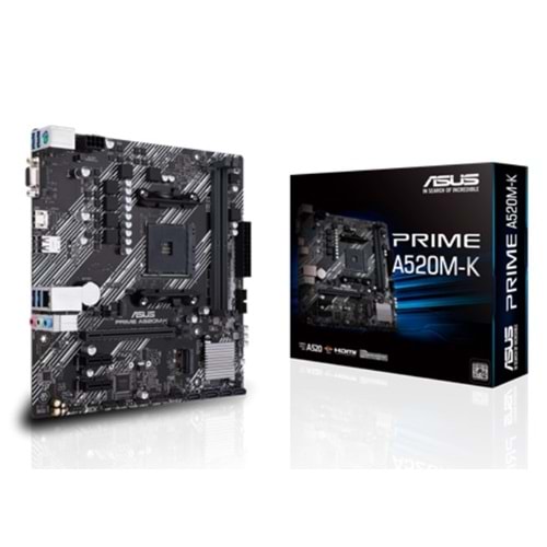 Asus PRIME A520M-K AMD A520 DDR4 4400 USB3.2 M2 HDMI/VGA PCI 3.0 AM4 Anakart