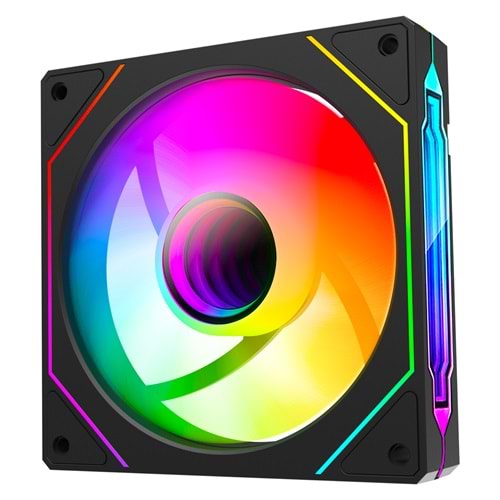 Rampage 7C-120S 120*120*25mm Double Ring Aynalı ARGB Kasa Fanı (Siyah)