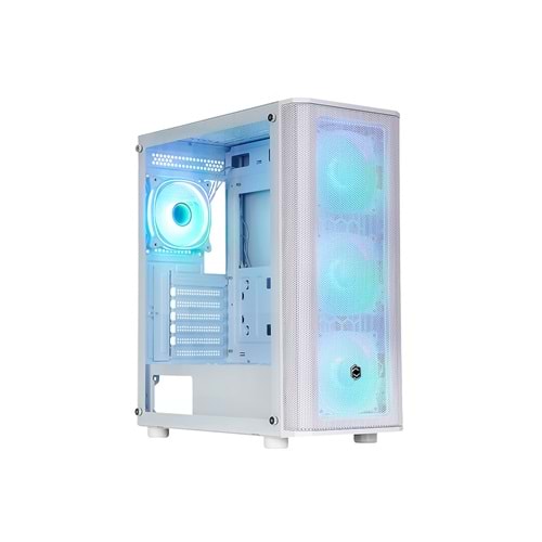 Frisby 650W 80+ Mesh Gaming (BEYAZ) Kasa USB3.0 (ARGB Fan)(CM-106)