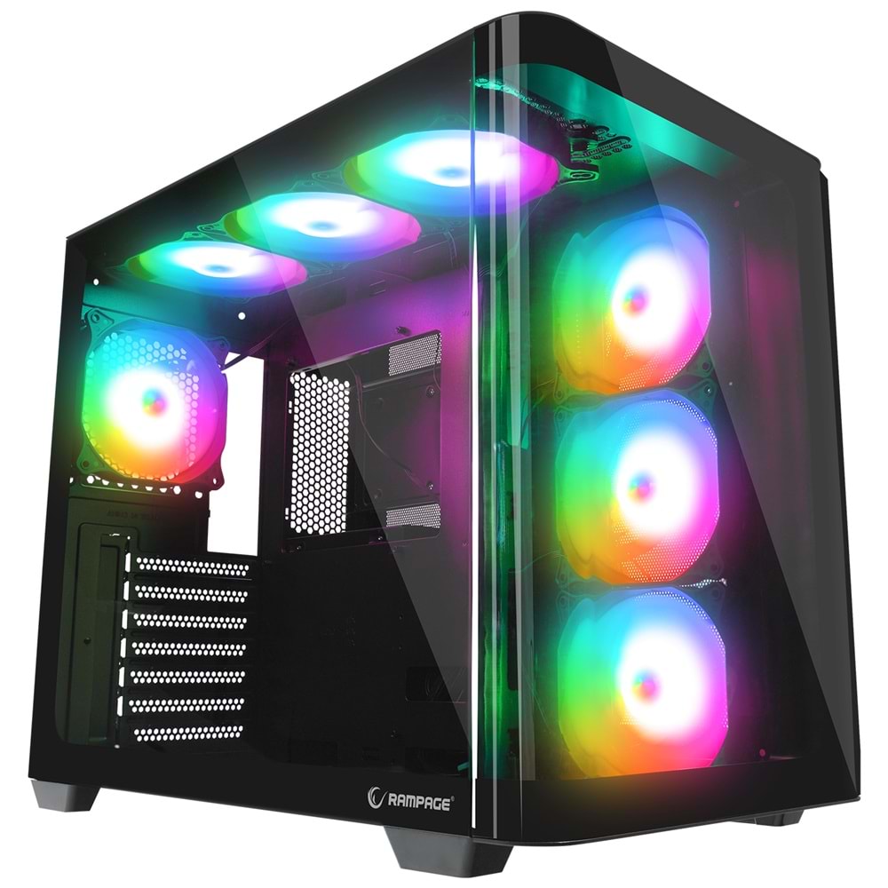 Rampage LOOPY PLUS 950W 80 Plus ARGB Fan ATX Mid-T Siyah Gaming Oyuncu Kasası