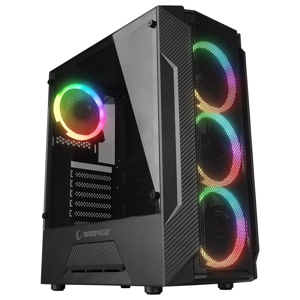 Rampage FUSION 650W 80+ BRONZE Rainbow Temperli Cam ATX Mid-T Gaming Oyuncu Kasa