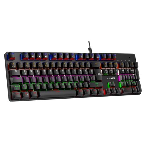 Everest KB-MK1 Lumos Rainbow Red Switch Mekanik Gaming Klavye USB Siyah