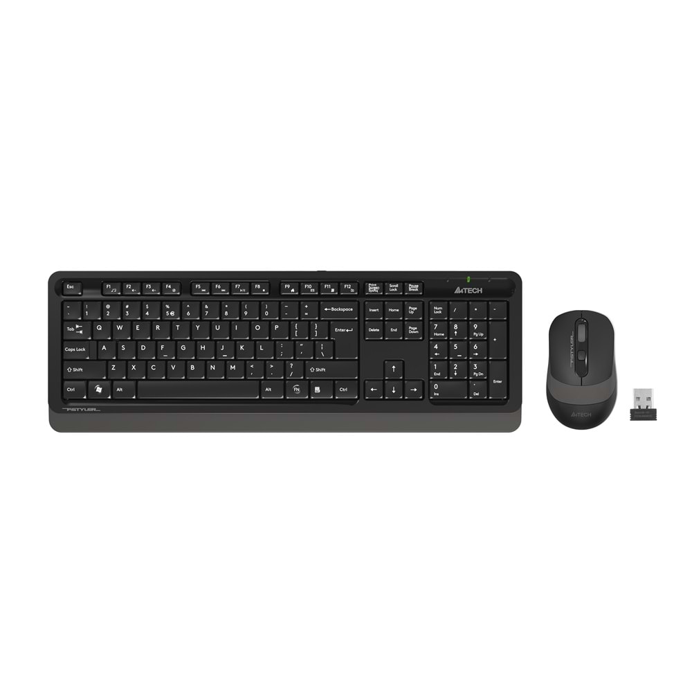 A4 Tech FG1010 2.4G FN-Multimedya F Klavye+Optik Mouse 2000D Kablosuz Gri 