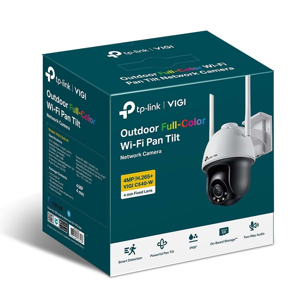 Vigi C540-W 4MP | 4mm | Full-Color PT IP Wi-Fi Kamera (Kablosuz, Çift Yönlü Ses)