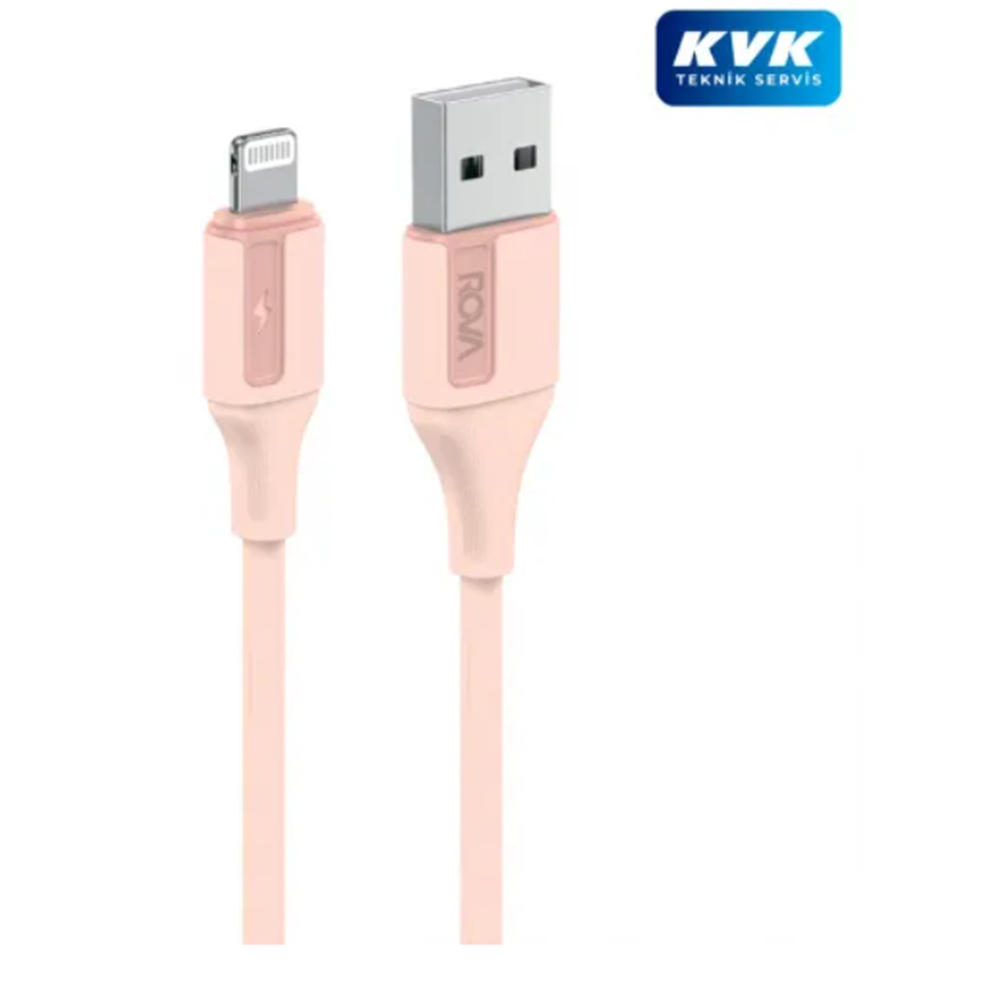 ROVA KB202P 1.2M USB TO İPHONE PEMBE HIZLI ŞARJ KABLOSU