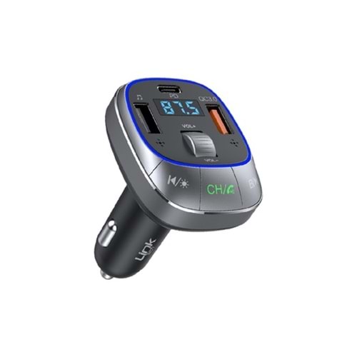 LINK-TECH GF17 PREMIUM DUAL PORTT PD & QC3.0 48W 5.1 BLUETOOTH FM TRANSMİTTER