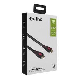 S-LİNK SL-HDM4K011 19+1 HDMI TO HDMI V2.0 4K 60 HZ KABLO 1.5M