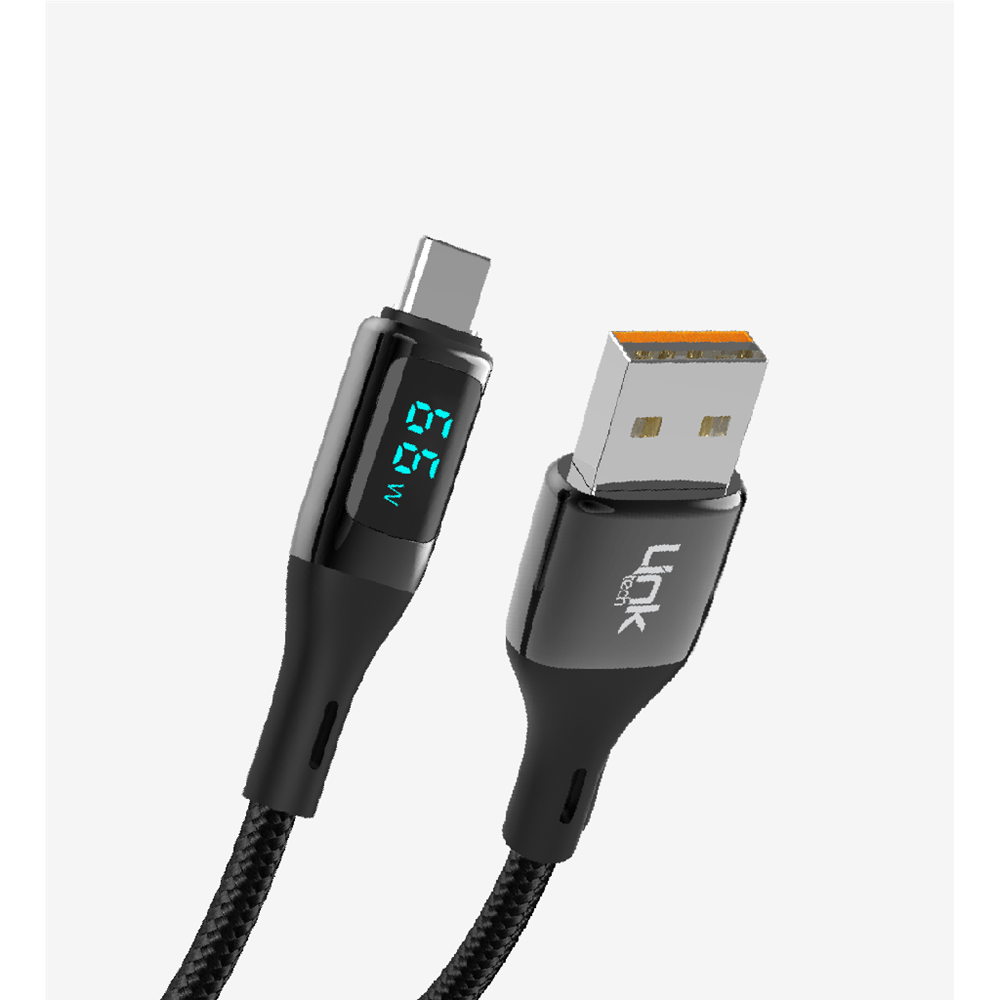 LİNK-TECH K681 DİJİTAL EKRANLI ŞARJ KABLOSU 66W USB TO TYPE-C