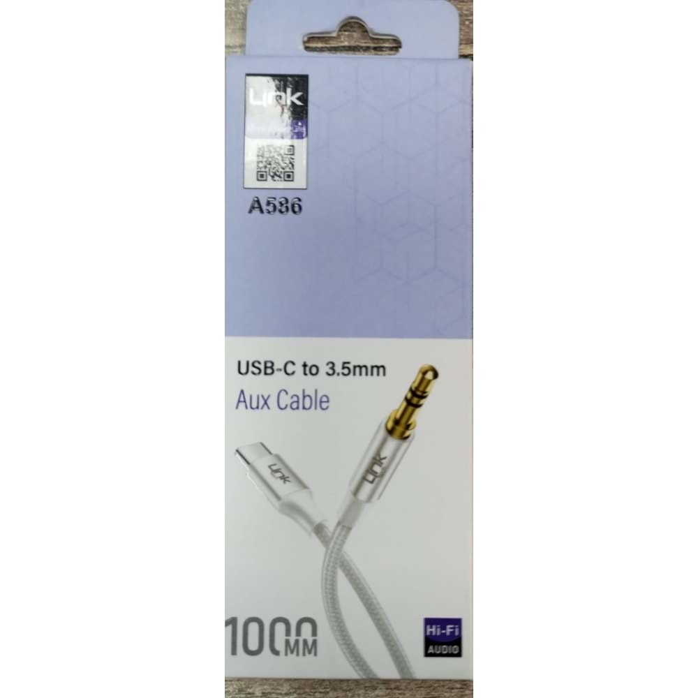 LİNK-TECH A586 1M ÖRGÜLÜ 3.5MM TYPE-C İN AUX KABLO