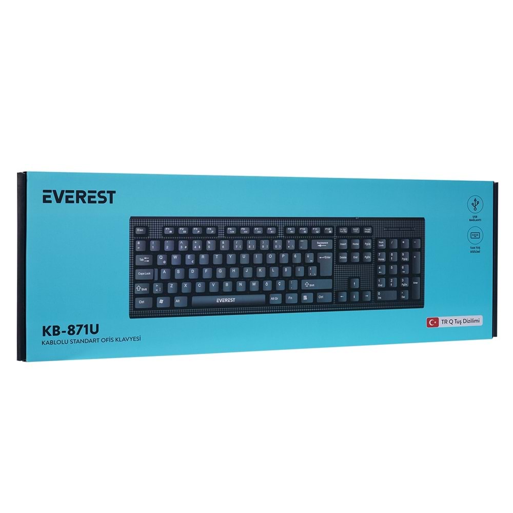 EVEREST KB-871U SİYAH USB Q STANDART KLAVYE