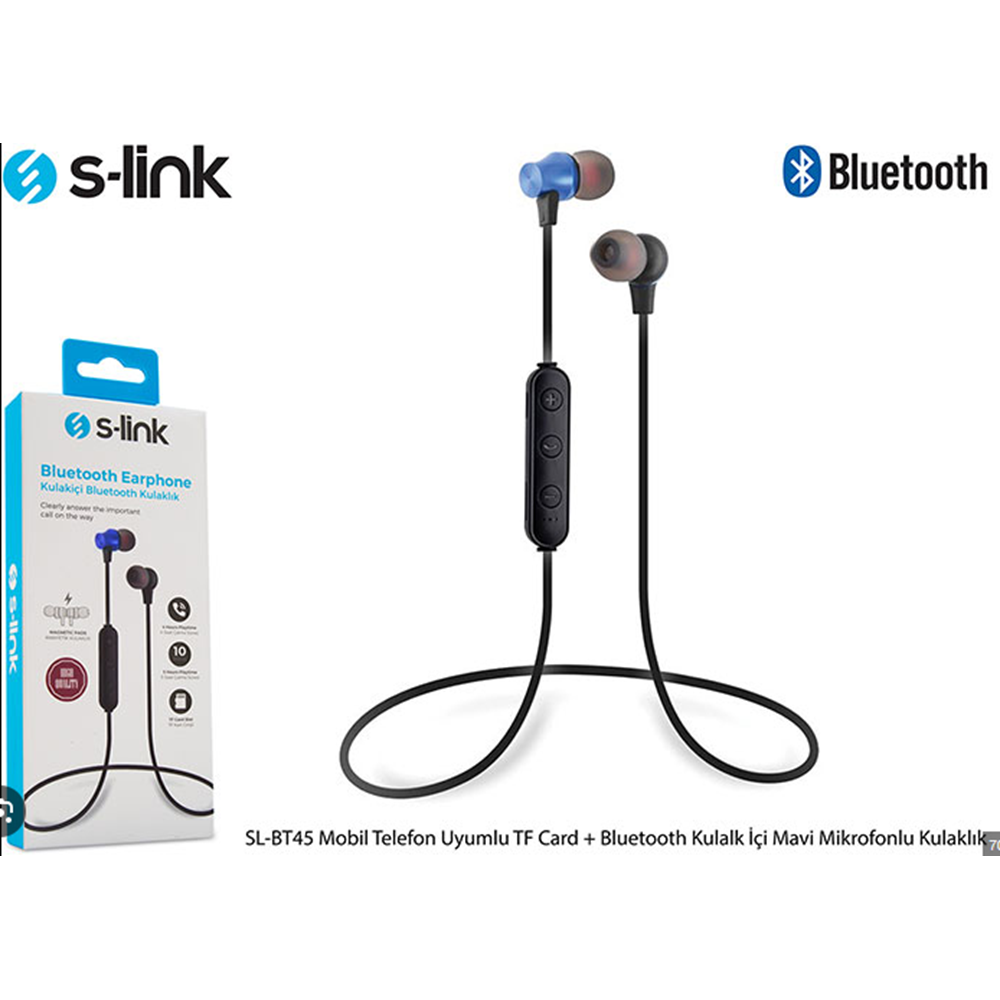 S-LINK SL-BT45 HAFIZA KARTLI MIKNATISLI KULAKLIK