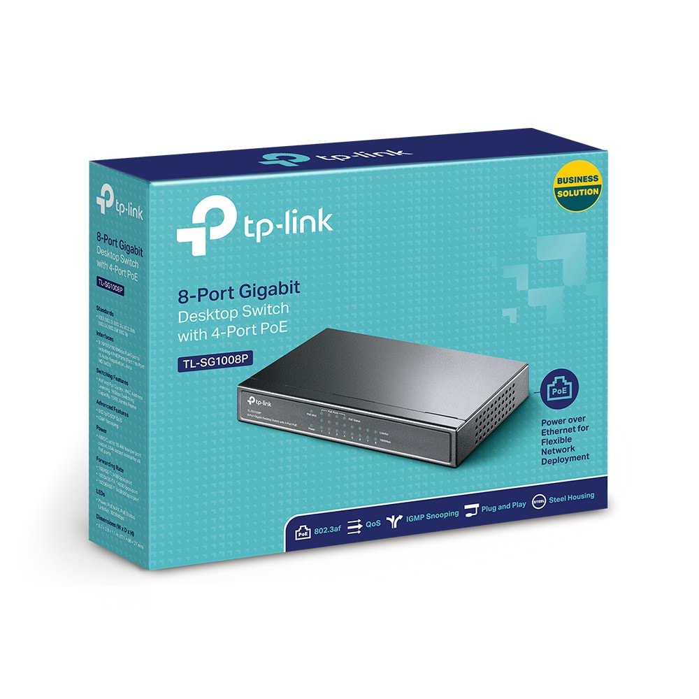 Tp-Link TL-SG1008P 8-Port Gigabit Desktop Switch with 4-Port PoE+ (64W)
