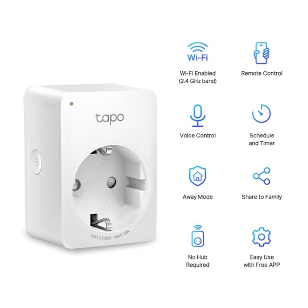 Tp-Link Tapo P100(4-pack) Mini Akıllı Wi-Fi Priz (4X)